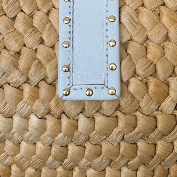Michael Kors Santorini XL Corn Husk Basket Purse Clean Chic, Sustainable Luxury - Picture 5 of 14
